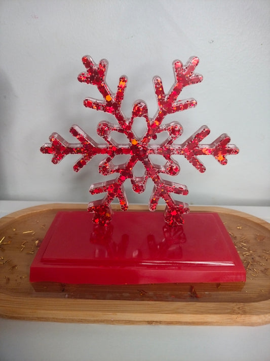 Décoration flocon sur socle