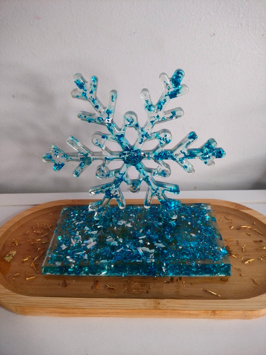 Décoration flocon sur socle