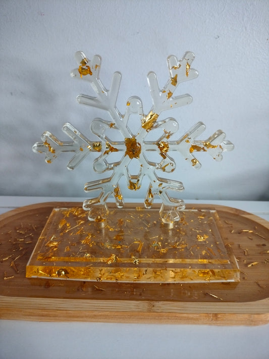 Décoration flocon sur socle