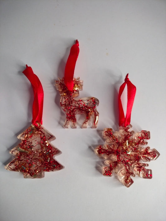 Lot de 3 suspensions de noël