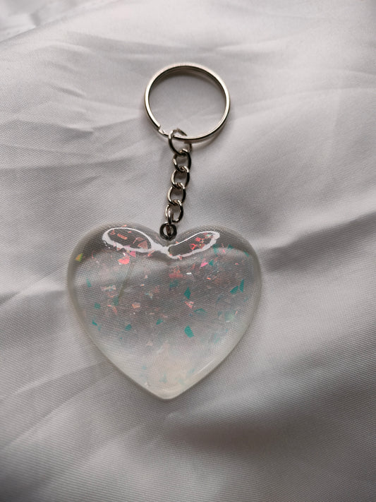Porte-clé coeur plat